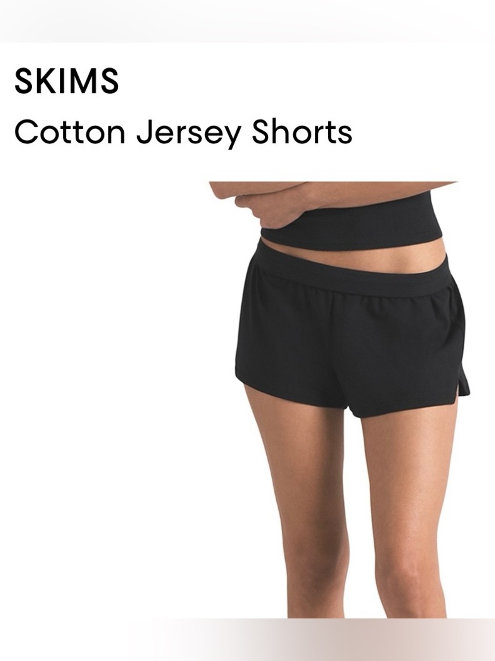 NWTA SKIMS Black Cotton Jersey Lounge Shorts